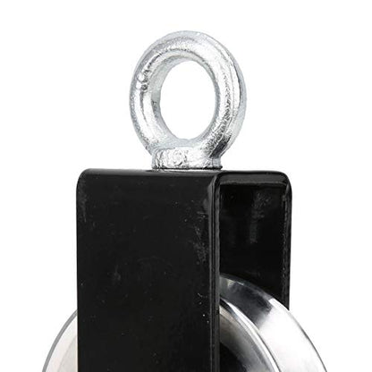Fitness Equipment Supports Pulley, Stainless Steel Mute Hanging Wheel, DIY Accessory with Bearing Lifting Pulley, Sturdy Proof Rotating Top Ring for Indoor Outdoor Rope Traini