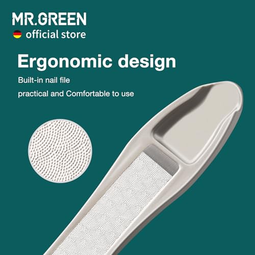 MR.GREEN Nail Clippers Stainless Steel Anti Splash Fingernail Cutter Manicure Tools Bionics Design Pedicure Scissor Nail Trimmer (Nail Clipper (Large)+Nail File) - color: Nail Clipper (Large)+nail File