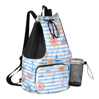 Drawstring Gym Bags For Men Women Climbing Gym Bag With Water Bottle Holder Dry Wet Separation
