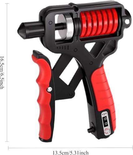 Ergonomic Adjustable H-Grip Hand Trainer, Forearm Strengthener with Counter and Non-Slip Handles, Grip Strength Trainer, Forearm Exerciser, Forearm Strengthener with Counter, Can Strengthen - color: Red