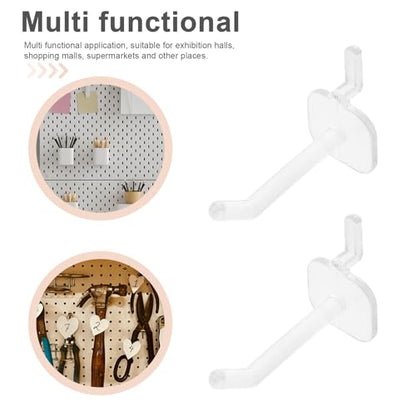 50PCS Transparent Pegboard Hooks Plastic Hanging Board Pegs for Home Office Commercial Use Easy Install Versatile Display and Storage Accessories