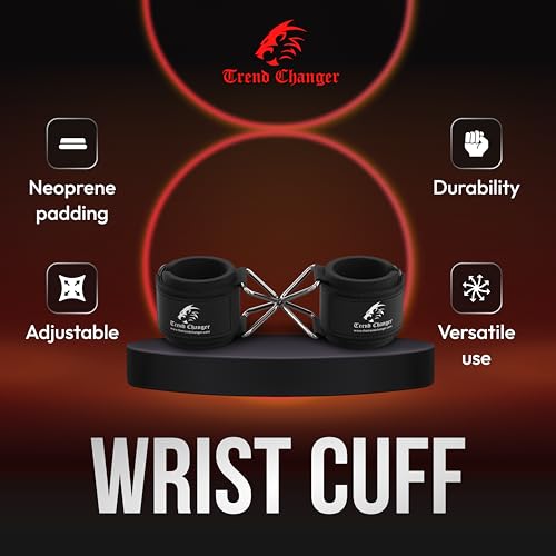 Wrist Cuffs Support - Cable Attachments For Gym Machine Workout Adjustable Wrist Straps For Weightlifting With Sturdy Buckle Neoprene Padding For Strength Training, Lateral Raises - size: Medium ( Upto 6.7" Wrist Circumference )