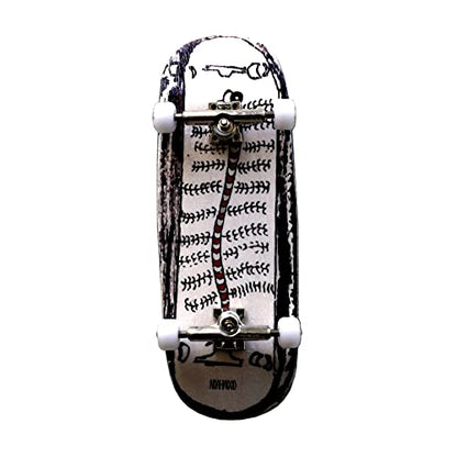NOAHWOOD Wooden (35X97mm Deck) Fingerboards (Noah Team 10S PRO Hand Mould Made Short Nose Short Tail Deck)(+34mm Old School King Silvery Trucks)(+NW Handmade Logo PRO Wheels ii) (Millipede) - color: Millipede