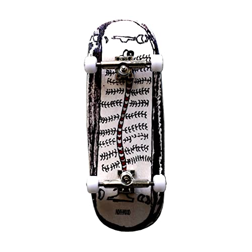 NOAHWOOD Wooden (35X97mm Deck) Fingerboards (Noah Team 10S PRO Hand Mould Made Short Nose Short Tail Deck)(+34mm Old School King Silvery Trucks)(+NW Handmade Logo PRO Wheels ii) (Millipede) - color: Millipede