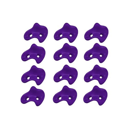 12Pcs Rock Climbing Wall Holds Set with Textured Grip Climbing Stone for Backyard Playgrounds Rock Wall Stone - color: Purple