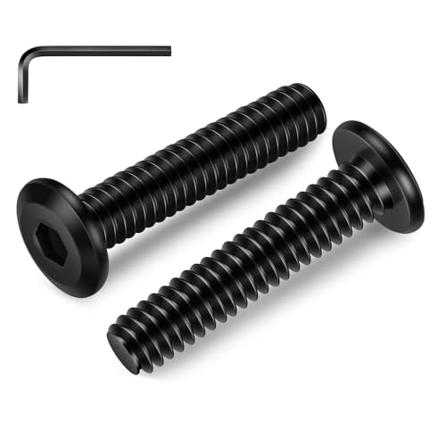 #10-24 x 1-3/4" Flat Head Socket Head Screw Furniture Bolts Countersunk Connector Screws, Stainless Steel 18-8 (304), Black Oxide, Fully Threaded, 25 PCS - size: #10-24 x 1-3/4"
