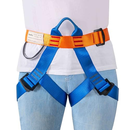Safety Belt for Tree Climbing, Rock Climbing, Zipline - Half Body Guide Belt for Women, Men & Novices