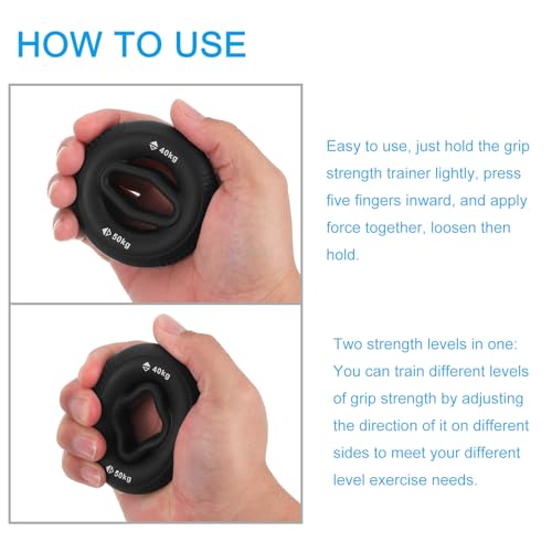 uxcell Hand Grip Strengtheners, Grip Strength Training for Rock Climbing - color: Black