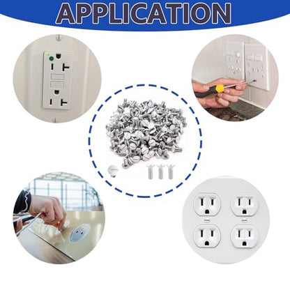 25 pcs 1.2" Wall Plate Screws, White Outlet Screws 6-32 Thread Light Electrical Cover Panel Switch Plate Screws(White） - color: White, size: 1.2"
