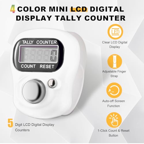 12pcs Electronic Finger Counter, 5-Digit Number Count Clicker, Mini LCD Digital Display Hand Tally Counter, Resettable Counters Clickers for Knitting, Crochet, Coaching, Lap, Golf, Toddler & Fidget - color: 12pack