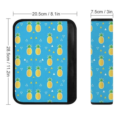 2PCS Breathable Seat Belt Cover for Adults and Children, Most Cars, Pineapple Fruit Blue Shoulder Harness Cover, Shock Absorption - color: Pattern 1051