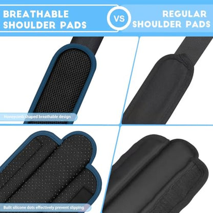 ZINZ 2-Pack Universal Shoulder Pad with Ultra thick Cushion for Bag Luggage Bag Crossbody, Plus Long & Anti-Slip & Breathable,Black Blue-2Pack - color: Black Blue-2pack