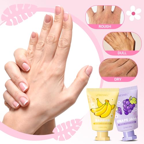BESNEL 8 Pack Hand Cream Gift Set For Women, Teacher Appreciation Gifts, Mini Hand Lotion Travel Size in Bulk for Dry Cracked Hands, Graduation Gift, Birthday Gift, Bridesmaid Gift,Party Favors - size: 0.7 Fl Oz (Pack of 8)