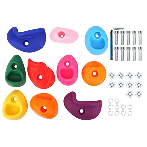 Large Rock Climbing Holds Multicolored Outdoor Rock Wall Grips Suitable Climbing Enthusiasts PE Plastic S M L (Medium Size 10 Packs) - size: Medium size 10 packs
