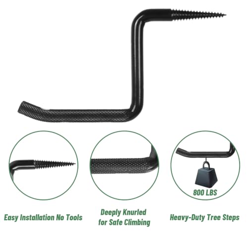 Highwild 4-Inch Screw-in Tree Step Blinds Step Up Climbing Tree - Pack of 8 | 800 LBS Rated Anti-Slip Climbing Steps with Sharp Self-Tapping Threads and Knurled Grip for Hunting