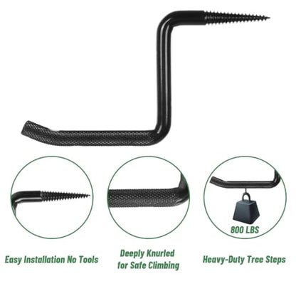Highwild 4-Inch Screw-in Tree Step Blinds Step Up Climbing Tree - Pack of 8 | 800 LBS Rated Anti-Slip Climbing Steps with Sharp Self-Tapping Threads and Knurled Grip for Hunting