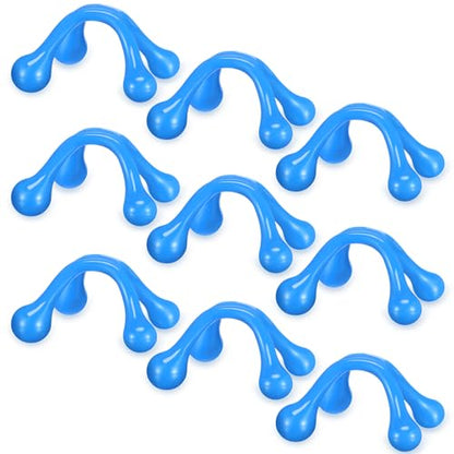 Liliful 9 Pcs 4 Point Massage Tools Small Hook Massager Handheld Palm Shaped Manual Back and Neck Massager Tools 4 Legged Hand Held for Body Muscles Arm Shoulder Leg(Blue) - color: Blue