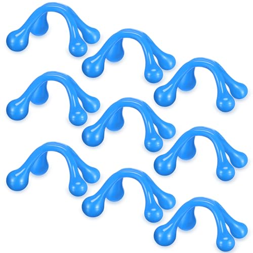 Liliful 9 Pcs 4 Point Massage Tools Small Hook Massager Handheld Palm Shaped Manual Back and Neck Massager Tools 4 Legged Hand Held for Body Muscles Arm Shoulder Leg(Blue) - color: Blue
