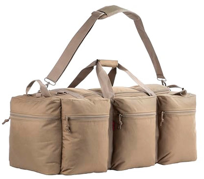 100L Large Military Duffle Bag Deployment Duffel Bag Sports Equipment Travel Luggage Bag with Detachable Backpack Straps… - color: Coyote Tan