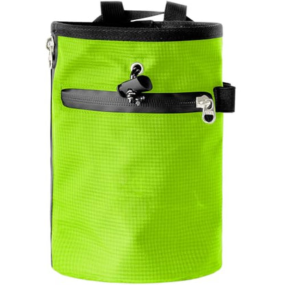 Rock Climbing Chalk Bag & Zippers Pockets Adjustable Bouldering Chalk Bag Bucket for Gym Climbing Gymnastic Bouldering Bucket - color: Willow Green