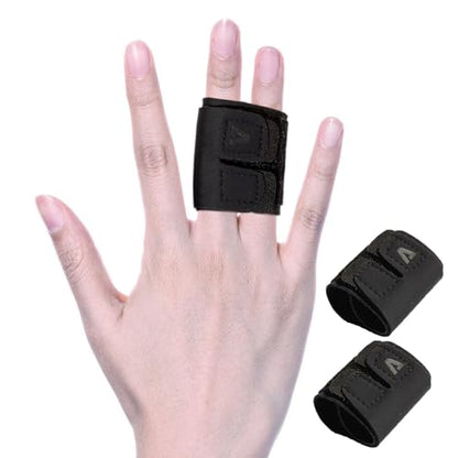 Finger Splint Trigger Finger Brace Adjustable Finger Sleeve Buddy Wraps Compression Finger Support Mallet Finger Support for Arthritis Pain Sport Injuries (Double, M) - size: Medium, style: Double - 2pcs