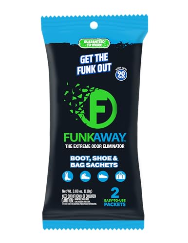FunkAway Extreme Shoe Deodorizer Sachet, Long-Lasting Odor Eliminator for Shoes, Boots and Bags, Odor Neutralizer Scented Sachets Absorb and Eliminate Funk at the Source