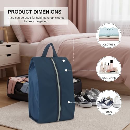 6pcs Portable Shoe Organizer, Travel Pouches with Zipper, Golf Shoe Bags, Clothes Bags, Soccer Cleats Bag Shoe Pouch for Gym, Waterproof, Odor-Resistant (Navy Blue) | Golf Shoe Bags, Clothes Bags, Soccer Cleats Bag Shoe Pouch for Gym, Waterproof, Odor-Res