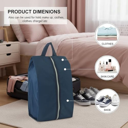 6pcs Portable Shoe Organizer, Travel Pouches with Zipper, Golf Shoe Bags, Clothes Bags, Soccer Cleats Bag Shoe Pouch for Gym, Waterproof, Odor-Resistant (Navy Blue) | Golf Shoe Bags, Clothes Bags, Soccer Cleats Bag Shoe Pouch for Gym, Waterproof, Odor-Res