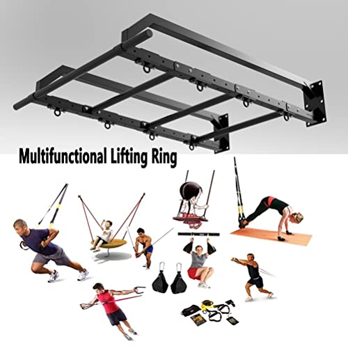 Wall Mounted Pull Up Bars/Climbing Frames, Multifunctional Steel Fitness Bar with 6 Grommets, Adjustable, Load 300kg