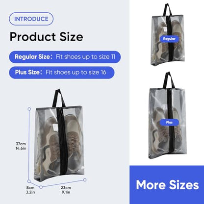 VUSIGN Travel Shoe Bag, Water-Resistant Shoe Pouch for Gym and Sport, Odor-Resistant Soccer Cleats Bag (Gray, 4-Pack) - size: Standard Size, style: 4 Pc