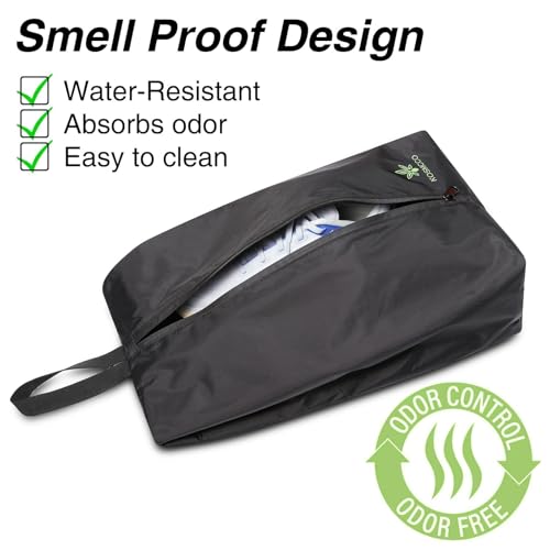 KOSMCCO Smell Proof Cleat Bag | Carbon Lining, Athletic Shoe Bag for Soccer Cleats Golf and Gym Shoes, Water Resistant, Easy to Clean - size: 1Pcs