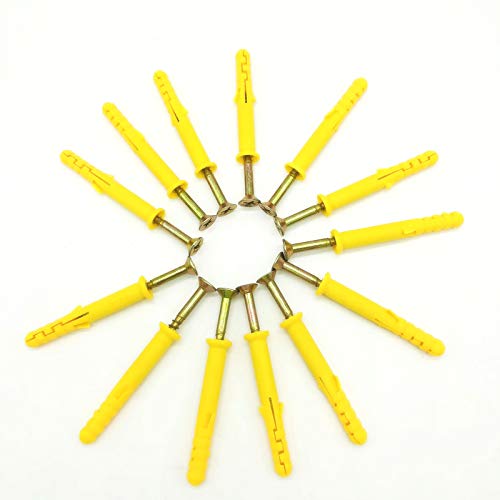 20 Set Screws and Anchors Set M4x80 Screw with 6x80 Plastic Expander Anchor Screw Hole Fillers and Screws Galvanized Plated for Drywall Hollow Wall Concrete Ceiling Tile Wood (Φ6-80mm,20set,M4 x 80) - size: Φ6-80mm