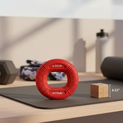 Adjustable Hand Grip Strengthener with TPE Handles for Forearm, Finger & Wrist Training - Portable Fitness Tool - color: Red