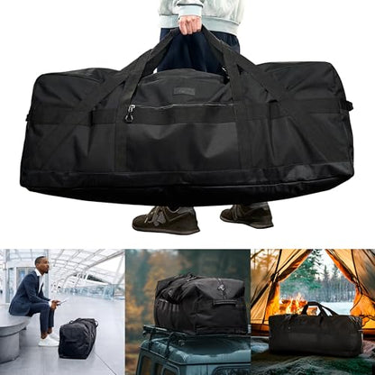 Fitdom 123L 42" Heavy Duty Extra Large Duffle | Upgrade Zipper, Durable and Water Resistant, Camping Bag, Travel Storage, Tent Storage, Sports Equipment Bag, Coaches