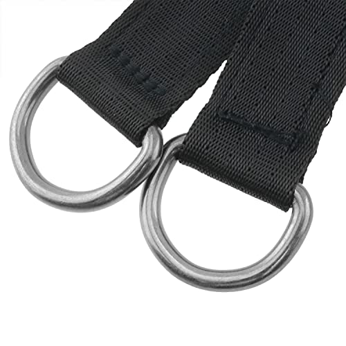 Mutai 2PCS Hanging Straps for Indoor Swing, Hammock, Punch Bag, Heavy Duty Extension Belt with D Hook Holds 200kg/440lb Length 25cm / 9.8inches