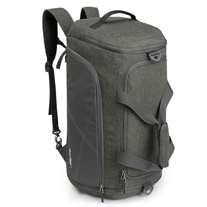 G4Free 45L/60L 3-Way Duffle Backpack Gym Bag with Wet Pocket & Shoes Compartment Sports Travel Weekender Overnight Duffel Bag | with Wet Pocket, Weekender Overnight Duffel Bag, Grey - color: Grey, size: 45L