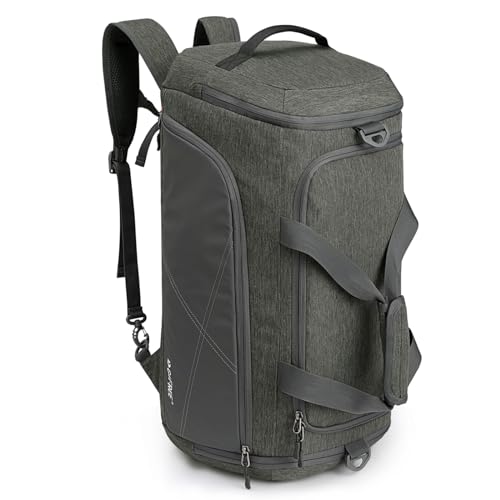 G4Free 45L/60L 3-Way Duffle Backpack Gym Bag with Wet Pocket & Shoes Compartment Sports Travel Weekender Overnight Duffel Bag | with Wet Pocket, Weekender Overnight Duffel Bag, Grey - color: Grey, size: 60L