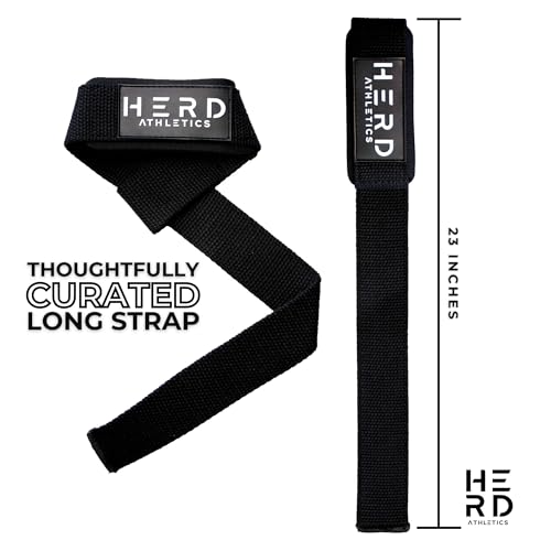 Lifting Wrist Straps – 23" Length x 1.5" Width – Padded Neoprene Cotton Straps for Weightlifting, Powerlifting, Functional Training, Strength Training & Deadlifts – Heavy Duty Grip Support - color: Black/White