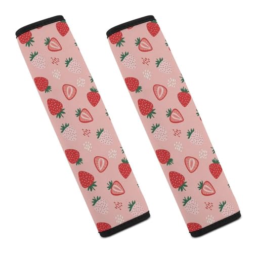 2PCS Strawberry Seat Belt Cover Soft Padded Neck Strap Covers for Kids, All Vehicles, Comfortable Driving - color: Pattern 1055