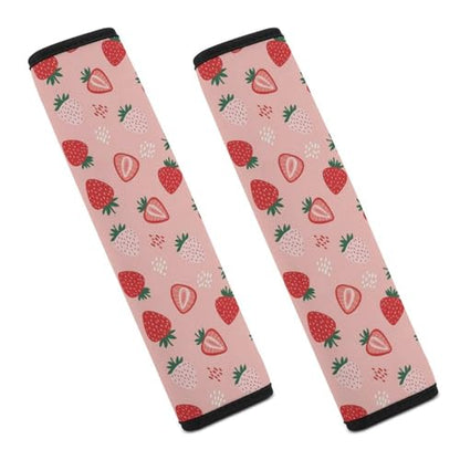 2PCS Strawberry Seat Belt Cover Soft Padded Neck Strap Covers for Kids, All Vehicles, Comfortable Driving - color: Pattern 1055