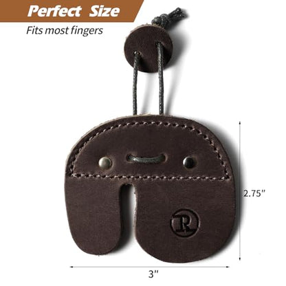 Ringsun Leather Archery Finger Tabs,Handmade Archery Finger Guard for Shooting Practice Gear, Recurve Bow Fingers Tab - color: Red Brown