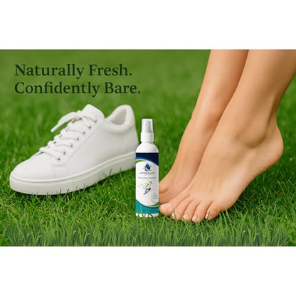 Natural Shoe Freshener Spray - 4oz (120ml) Water-Based Mist with Eucalyptus, Peppermint, Tea Tree & Lemongrass - Quick Acting Odor Neutralizer for Shoes, Gym Bags