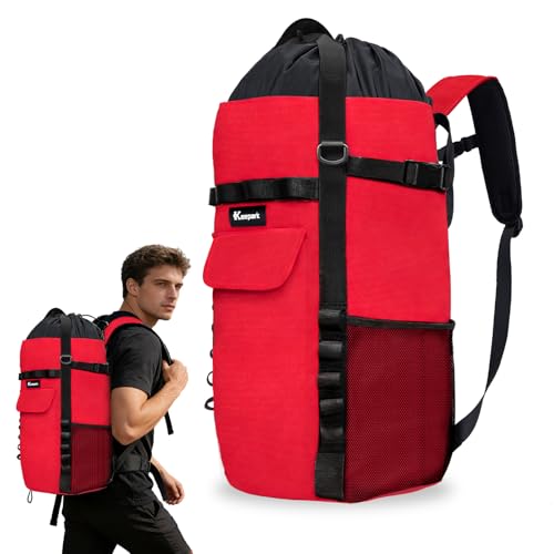 Rock Climbing Rope Storage Bag - Large Capacity Tree Rope Storage Backpack, Waterproof Oxford Outdoor Climbing Rope Bag With Adjustable Shoulder Straps - Red - color: Red