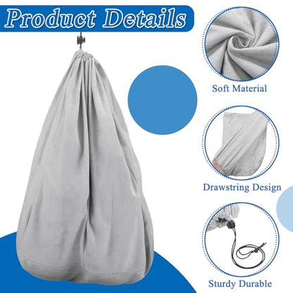 4 Pcs Travel Shoe Bags Spandex Shoes Pouch with Interior Divider and Drawstring for Women Men Luggage Packing(Grey) - color: Grey