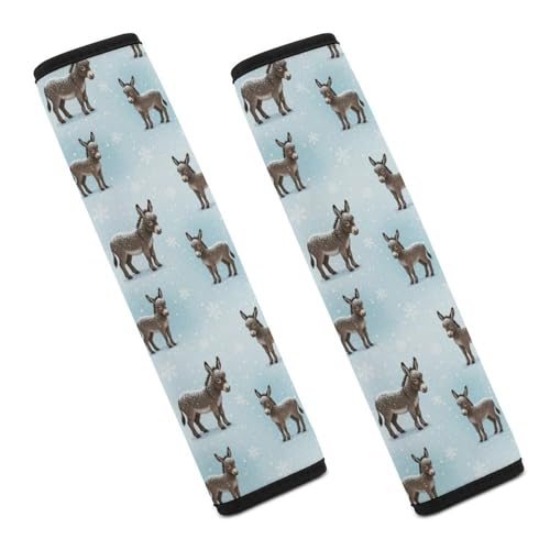 2PCS Breathable Seat Belt Cover for Adults and Children, Most Cars, Donkey Snow Shoulder Harness Cover, Shock Absorption - color: Pattern 889