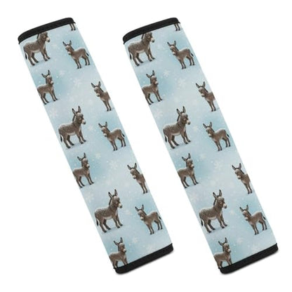 2PCS Breathable Seat Belt Cover for Adults and Children, Most Cars, Donkey Snow Shoulder Harness Cover, Shock Absorption - color: Pattern 889