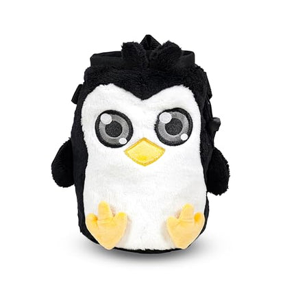 Chalk Bag for Rock Climbing - Cute Chalk Bag for Bouldering, Gym, Indoor & Outdoor Climbing with Adjustable Belt, Brush Holder & Carabiner - style: Penguin