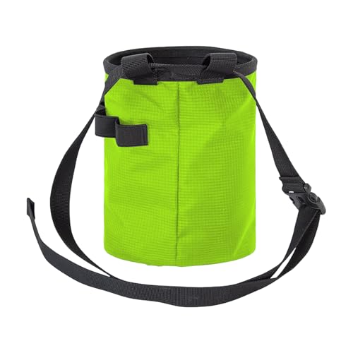 Chalk Bag Rock Climbing Gear Gymnastics Weightlifting | Gym Chalk Bag With Adjustable Waist Belt and Zippered Storage Pocket for Rock Bouldering Gymnastics Weightlifting Sports - color: Fluorescent Green