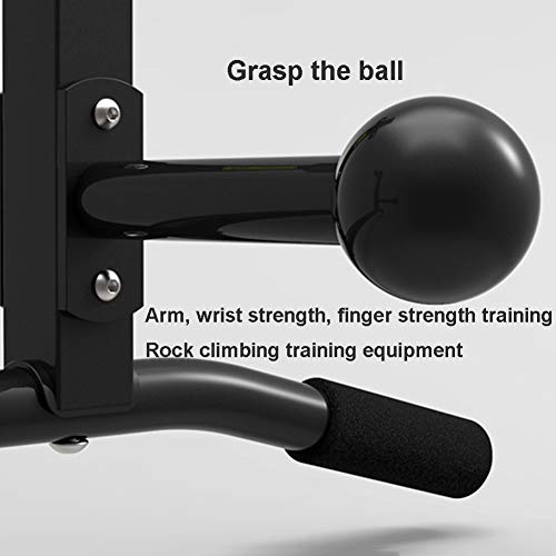 Pull-Up Bars Wall-Mounted Chin, Steel Horizontal Bar With Grip Ball, Finger-Strength Wrist Training Climbing Equipment, Load 250Kg, Style 1, Black
