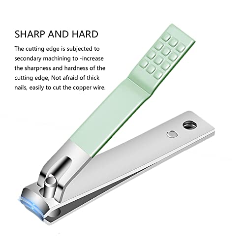 Nail Clipper Set, 7PCS Manicure Set Fingernail Clippers Kit Fashion Color Green Stainless Steel Pedicure and Manicure Kit with Green PU Leather Case